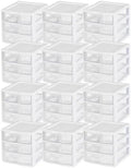 Sterilite Clearview 3-Drawer Cart Small Plastic Storage Organizer, 12-Pack by Sterilite