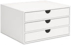 UnionBasic Document Organizer, 3-Drawer File Cabinet Document Storage Box, Office Desktop Filing Organizer, White by UnionBasic