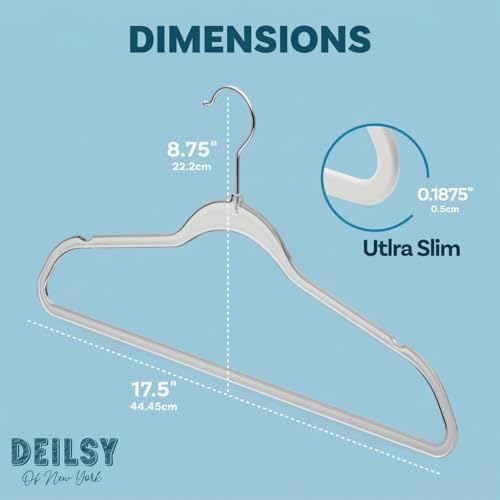 DEILSY™ Clear Thin Hangers with Silver Hook Non-Velvet Hangers 50 Pack - Image 7