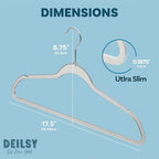 DEILSY™ Clear Thin Hangers with Silver Hook Non-Velvet Hangers 50 Pack - Image 7