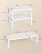 SONGMICS Spice Rack, Expandable Kitchen Countertop Shelf, Steel, Set of 2 - Image 6