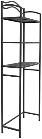 Household Essentials 3-Tier Metal Over the Toilet Bathroom Storage Shelf, Grey - Image 5