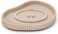 Faux Travertine Oval Vanity Tray for Bathroom Counter 9 x 7 Inch by Unknown