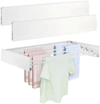 Wall Mounted Laundry Drying Rack, 2 PCS Carbon Steel Foldable & Retractable Clothes Drying Rack, Space Saving Adjustable Towel Holder for Bathroom, Laundry, Small Spaces (2PCS, White, 31.5") by Unknown