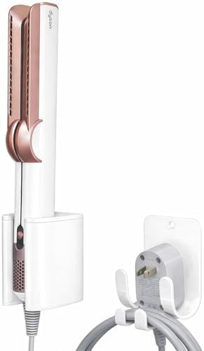 Dyson Airwrap Holder, Aluminum Curling Iron Holder Wall Mount for Dyson Airwrap/Airstraight/Shark Flex Style, Flat IronHolder for Bathroom Storage, White by Chochoyah