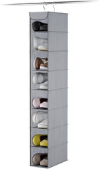 Whitmor 8 Section Hanging Shoe Organizer | Grey | For Closet | No Floor Space Required | Pack of 6 by Whitmor