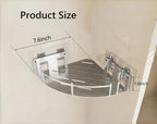 Corner Shower Caddy, Stainless Steel 304, Integrated Molding Bathroom Shelves, Wall Mounted Shower Organizer with Nail Free Adhesive, Suit for Corner Storage Racks in Bath Kitchen(2 Pack) - Image 2