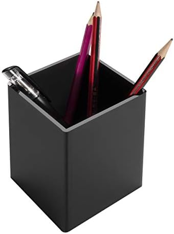 NIUBEE Black Acrylic Pen Holder 4 Pack, Desktop Pencil Cup Stationery Organizer for Office Desk Accessory - Image 7