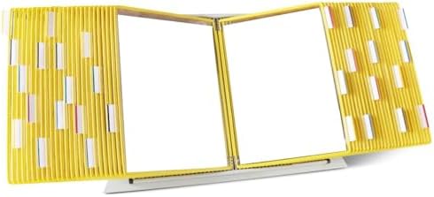 Tarifold Desktop Reference Display System, 50 Pockets, Expandable, Yellow by TARIFOLD