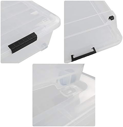 Asking 3-Pack 40 Quart Plastic Wheels Under Bed Storage Box with Lid, Clear - Image 3