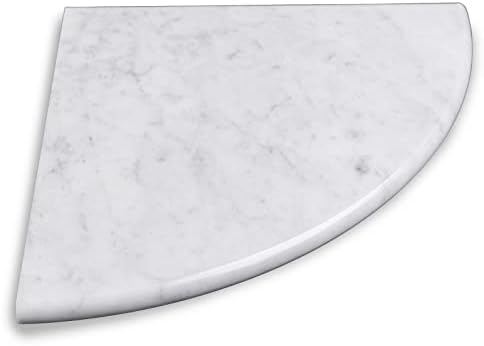 9 Inch Natural Marble Corner Shower Shelf for Bathroom, Grey Veining On Soft White Base Marble Corner Shelves for Bath Wall Mounted Both Side Polished by GEOONA