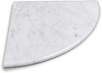 9 Inch Natural Marble Corner Shower Shelf for Bathroom, Grey Veining On Soft White Base Marble Corner Shelves for Bath Wall Mounted Both Side Polished by GEOONA