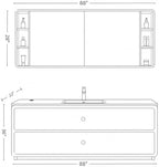 88 IN Freestanding Single Sink Bathroom Vanity Set with LED Mirror Cabinet - Image 2