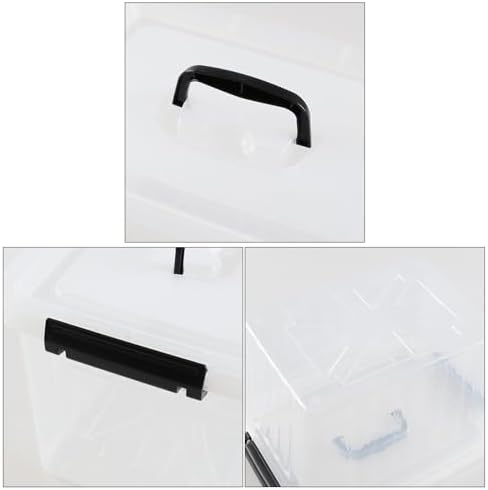 10 Quart Clear Plastic Storage Box Bins with Handle Lids, 4-Pack - Image 3