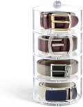 Belt Organizer, 4-Tier Acrylic with Dust Cover, for Closet, Clear by WelcometoOubou