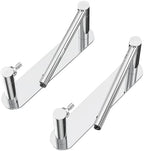 Adhesive Toilet Paper Holder, Self Adhesive Double Post Pivoting Toilet Tissue Holder, Stick on No Drill Toilet Paper roll Holder for Bathroom, Stainless Steel & Zinc Alloy, Polished Chrome, 2Pack by WZRUA