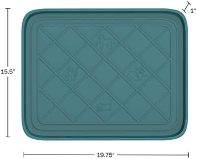 All Weather Boot Tray 4 Pack - Small Water Resistant Plastic Utility Shoe Mat for Indoor and Outdoor Use in All Seasons by Stalwart (Teal) - Image 2