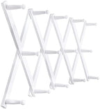 SKOLOO Hat Rack for Wall with 14 Hooks, Solid Wooden, Modern, Expandable Coat Rack Wall Mount for Coats, Hats, Bags, Baseball Caps, White by SKOLOO