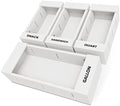 SpaceAid Bag Storage Organizer for Kitchen Drawer, Bamboo Organizer, Compatible with Gallon, Quart, Sandwich and Snack Variety Size Bag (4 Pack), White by SpaceAid