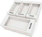 SpaceAid Bag Storage Organizer for Kitchen Drawer, Bamboo Organizer, Compatible with Gallon, Quart, Sandwich and Snack Variety Size Bag (4 Pack), White by SpaceAid