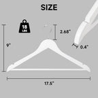 Wooden Clothes Hangers with Pants Bars, White, 36-Pack - Image 2