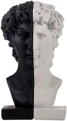 Lukitas David Decorative Bookends, Half-and-Half Book Ends, B&W‌ 9.5'' by Lukitas