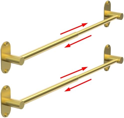 Towel Bar, Adhesive or Drill Wall Mount, Brushed Gold, 2 Pack by MIROAMZ