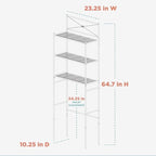 Zenna Home Over the Toilet Storage Shelf Space Saver, Behind Toilet Bathroom Organizer and Storage, Metal Bathroom Organizer with 3 Shelves, Satin Nickel - Image 3