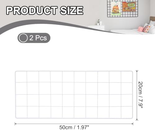 PATIKIL Wire Grid Panels Gridwall Panel 20" x 8" White 2Pcs - Image 2
