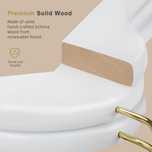TOPIA HANGER Wooden Hangers 30 Pack, White Wood with Golden Hooks - Image 4
