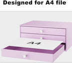 Svartur Desktop Drawers, Metal Desk Organizer with Drawer Storage Organizer for A4 File, Desk File Storage Organization for Office, Home, No Assembly Required, White - Image 4