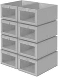 Criusia 8 Pack Linen Closet Organizers and Storage, Large Linen Closet Baskets for Organization, Foldable Storage Containers for Toys, Clothing, Towels, Jeans, Books, Shelves, Grey by Criusia