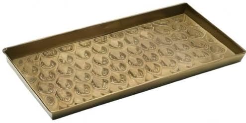 HF by LT Antlers Pattern Metal Boot Tray, 30 x 13 inches, Antique Brass Finish - Image 4