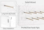 TreeHouse London Tie Rack Organizer – Holds 40 Large Ties – Solid Wood & Sturdy Metal Storage Holder for Closet – Wall Mounted Tie Display Hanger for Wall, Bedroom (White) 16''L x 4.25''H - Image 2