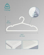 ABHENG 80 Pack Clothes Hangers, Non Slip Plastic Coat Hangers, Space Saving Hangers, Heavy Duty, Hanging Dry Wet Clothes, 16.4" x 8.3", White, UAPY0580W - Image 7