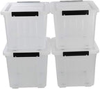 Clear Plastic Storage Bins with Wheels, 4-Pack Latch Boxes, 30 L - Image 7