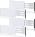DoubleFill 4 Pcs Deep Bamboo Drawer Dividers, Deep Kitchen Dresser Drawer Organizer with Spring Loaded for Clothes, Adjustable Expandable from 15-22 Inch(6 Inch,White) by DoubleFill