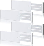 DoubleFill 4 Pcs Deep Bamboo Drawer Dividers, Deep Kitchen Dresser Drawer Organizer with Spring Loaded for Clothes, Adjustable Expandable from 15-22 Inch(6 Inch,White) by DoubleFill