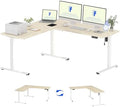 FLEXISPOT 71 x 63 Reversible L-Shaped Electric Standing Desk, Maple by Unknown