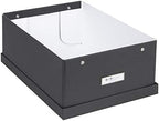 Bigso Box of Sweden Katia Collapsible Storage Box with Labelframe for Easy Identification - Simple Assembly Without Tools - Decorative Storage Boxes with Lids - 11.3in x 15.4in x 6.4in - Dark Grey - Image 3