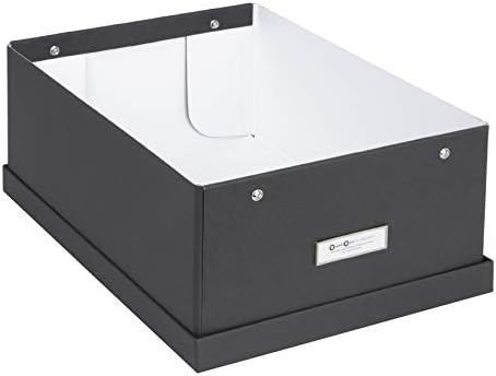 Bigso Box of Sweden Katia Collapsible Storage Box with Labelframe for Easy Identification - Simple Assembly Without Tools - Decorative Storage Boxes with Lids - 11.3in x 15.4in x 6.4in - Dark Grey - Image 3