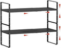 2Pcs Expandable Cabinet Countertop Shelves, 16.5''-27''L, Black by jkxoo