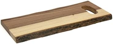 Lipper International Acacia Tree Bark Serving Plank with Handle for Cheese, Crackers, and Hors D'oeuvres by LipperInternational