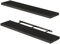 Fixwal Floating Wall Shelves for Decor (Black, Set of 2, 47.2Inch) by Fixwal