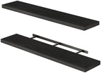 Fixwal Floating Wall Shelves for Decor (Black, Set of 2, 47.2Inch) by Fixwal
