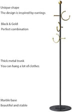 BUZUYE Modern Coat rack with marble base,Coat rack freestanding heavy duty with gold hooks,Entryway coat rack stand Coat Tree freestanding coat hanger stand for Hanging Clothes, Hats, Bags - Image 7