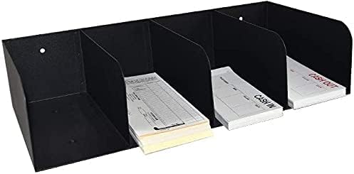 STEELMASTER by BankSupplies Steel Document Organizer - 4-Pockets - Black - Powder Coated Crinkle Finish - Scratch & Chip-Resistant - Check Separator, Deposit Slips, Letter Organizer, Money & Bills - Image 4