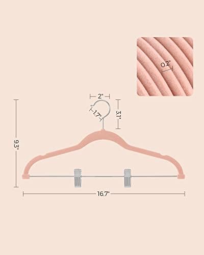 SONGMICS 30-Pack Pants Hangers, Velvet Hangers with Adjustable Clips - Image 5