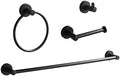 BGL Bathroom Hardware Set Matte Black 4-Pieces Bathroom Towel Rack 24 Inches Adjustable Bathroom Accessories Set by BGL