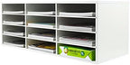 PAG-Mass Mail Sorter Organizer, Wood Countertop Literature Organizer, Student Mailbox for Classroom, Desktop Bill Paper Organizer for Office Home School, 12 Compartments, White by PAG